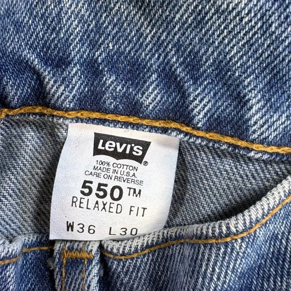 Vintage Levis USA MADE 550 Mens Jeans 36x30 Black Batwing Red Tag Relaxed Fit